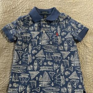 Polo by Ralph Lauren Kids Navy Sailing Print Polo